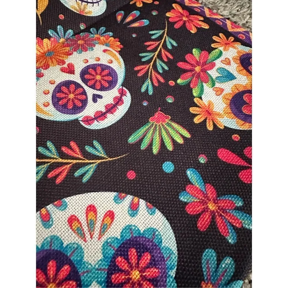Sugar skull table runner, nice and long  13 x 72” 6 feet